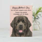 Moederdag Kaart voor Dog Newfie Mom (Staand voorkant)