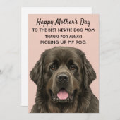 Moederdag Kaart voor Dog Newfie Mom (Voorkant / Achterkant)