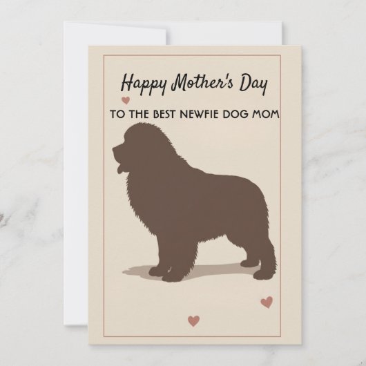 Moederdag Kaart voor Dog Newfie Mom (Voorkant)