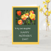 Moederdag Kaart voor een Goddochter - 'Tulpen' (Gele Bloem)