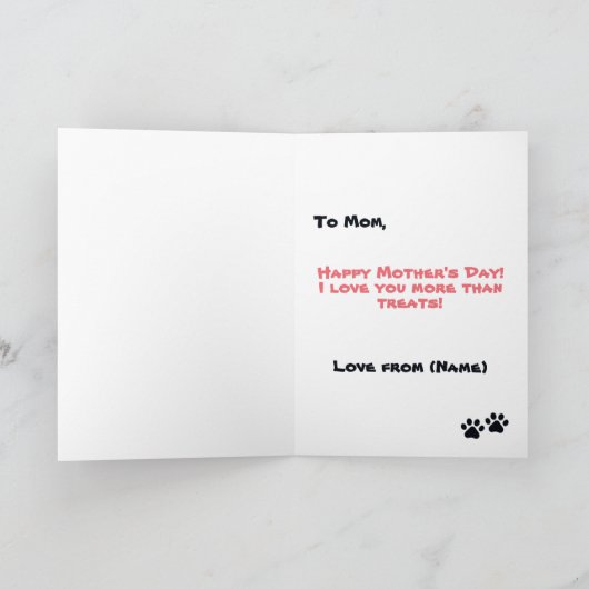 Moederdag kaart voor een jong hert Frans Bulldog k (Binnen)