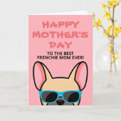 Moederdag kaart voor een jong hert Frans Bulldog k (Gele Bloem)