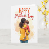 Moederdag kaart voor een lieve moeder (Gele Bloem)