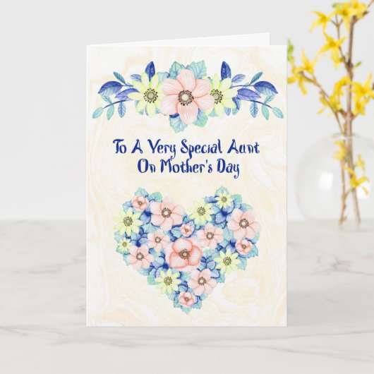 Moederdag Kaart voor een speciale tante (Gele Bloem)