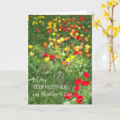 Moederdag Kaart voor een stiefmoeder - 'Tulpen' (Gele Bloem)