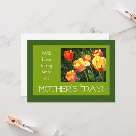 Moederdag Kaart voor een vrouw (Voorkant / Achterkant in situ)