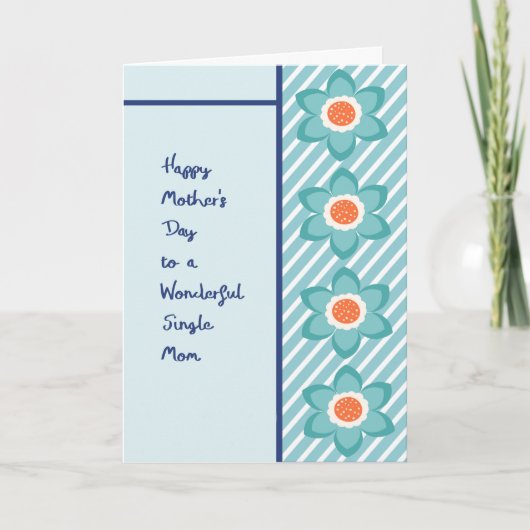 Moederdag Kaart voor eenmam met bloemen (Voorkant)