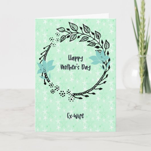 Moederdag Kaart voor Ex-Wife met Wreath (Voorkant)