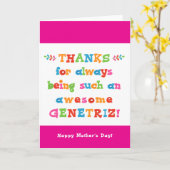 Moederdag Kaart voor Genetriz (Gele Bloem)