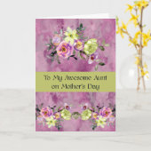 Moederdag Kaart voor Geweldige Tunt met Bloemen (Gele Bloem)