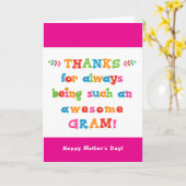 Moederdag Kaart voor Gram (Gele Bloem)