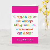 Moederdag Kaart voor grammen (Gele Bloem)