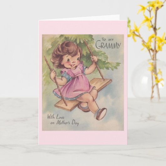  Moederdag Kaart voor Grammy (Gele Bloem)