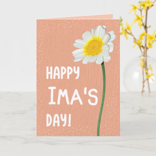 Moederdag Kaart voor Ima (Gele Bloem)
