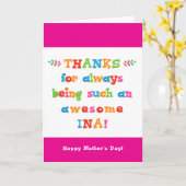 Moederdag Kaart voor Ina (Gele Bloem)