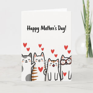 Moederdag kaart voor kattenliefhebbers