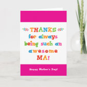 Moederdag Kaart voor Ma (Voorkant)