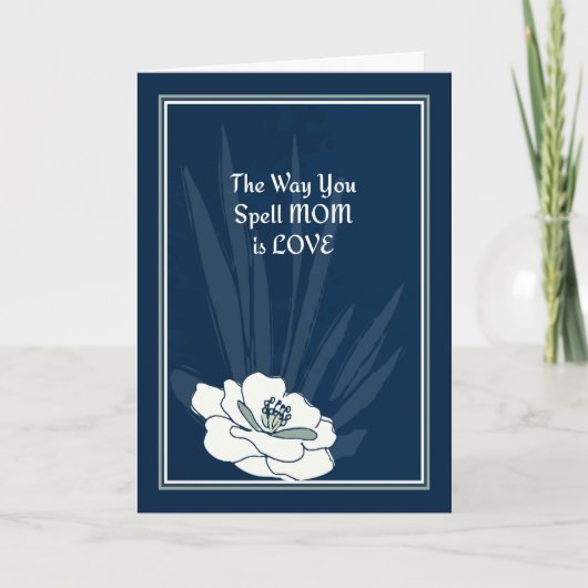 Moederdag kaart voor mam Dark Blue (Voorkant)