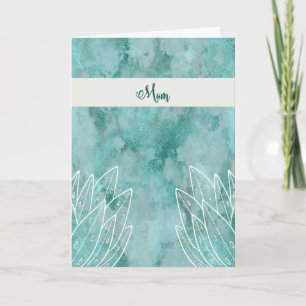 Moederdag Kaart voor mam Turquoise met Planten