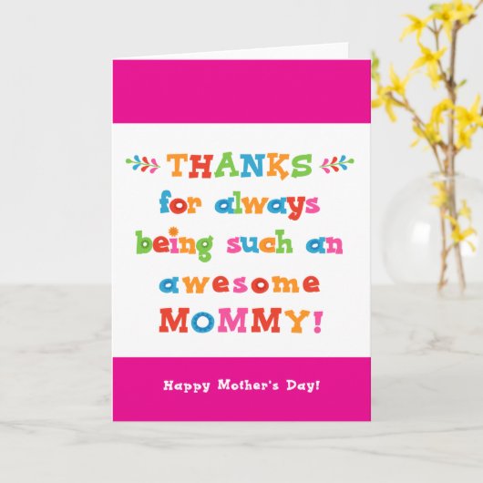 Moederdag Kaart voor mama (Gele Bloem)