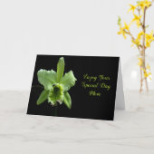 Moederdag Kaart voor mama met Green Orchid (Gele Bloem)