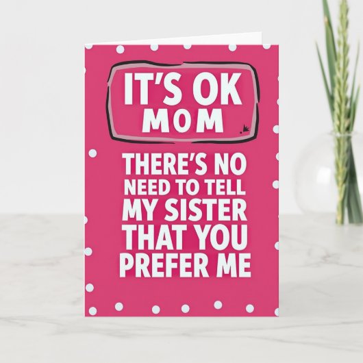 Moederdag kaart voor mama met roze stippen (Voorkant)