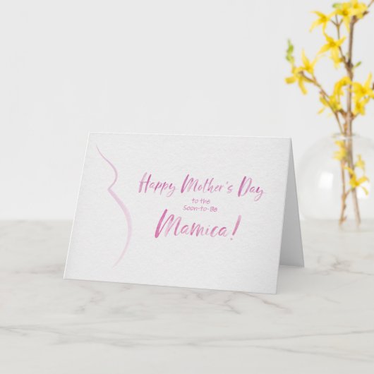 Moederdag Kaart voor Mamica (Gele Bloem)