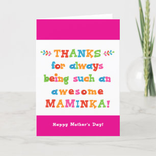 Moederdag Kaart voor Maminka