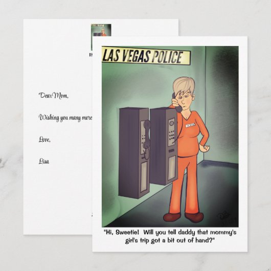 Moederdag kaart voor meisjesavond (Voorkant / Achterkant)