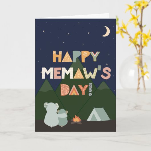Moederdag Kaart voor MeMaw (Gele Bloem)