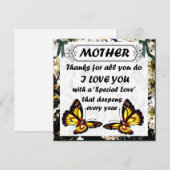 Moederdag kaart voor moeder (Voorkant / Achterkant)