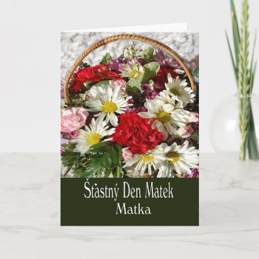 Moederdag Kaart voor moeder in het Tsjechisch (Voorkant)