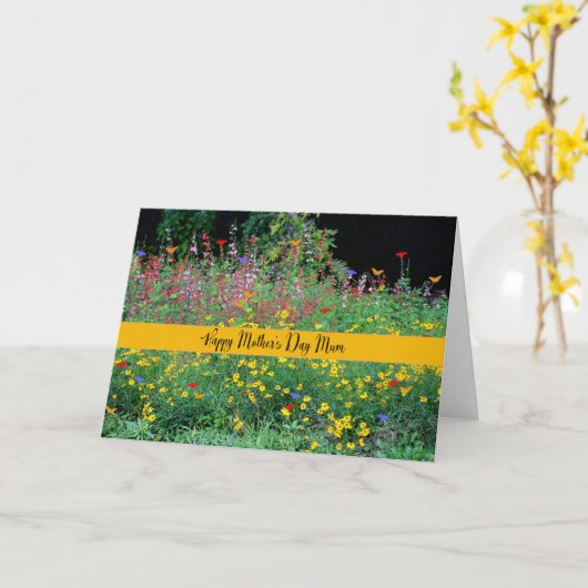 Moederdag Kaart voor moeder met wilde bloemen (Gele Bloem)
