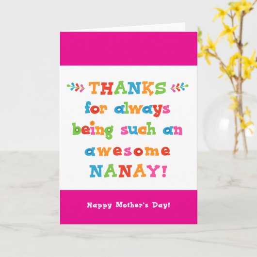 Moederdag Kaart voor Nanay (Gele Bloem)