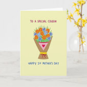 Moederdag kaart voor neef of nicht (Gele Bloem)