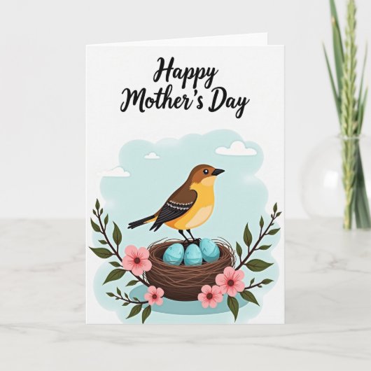 Moederdag kaart voor nestelende moeder (Voorkant)