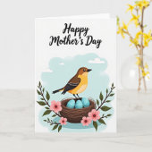 Moederdag kaart voor nestelende moeder (Gele Bloem)