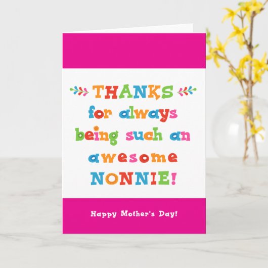 Moederdag Kaart voor Nonnie (Gele Bloem)