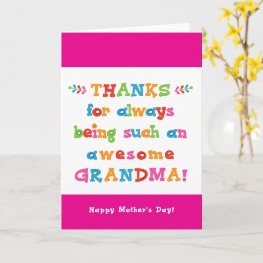 Moederdag Kaart voor oma (Gele Bloem)