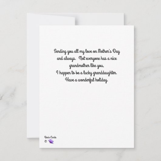 Moederdag Kaart voor oma in roze Notitiekaartje (Achterkant)