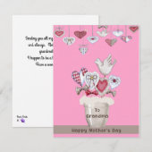 Moederdag Kaart voor oma in roze Notitiekaartje (Voorkant / Achterkant)