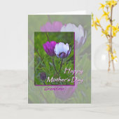 Moederdag kaart voor oma Purple Flowers (Gele Bloem)