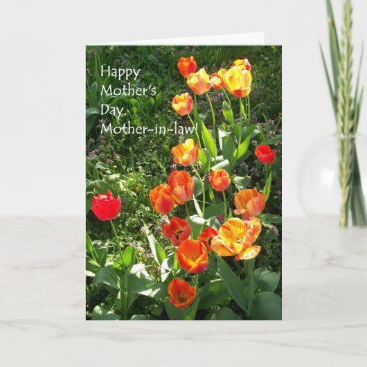 Moederdag Kaart voor schoonmoeder - Tulpen (Voorkant)