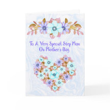 Moederdag Kaart voor Step Ma Lavender Flowers