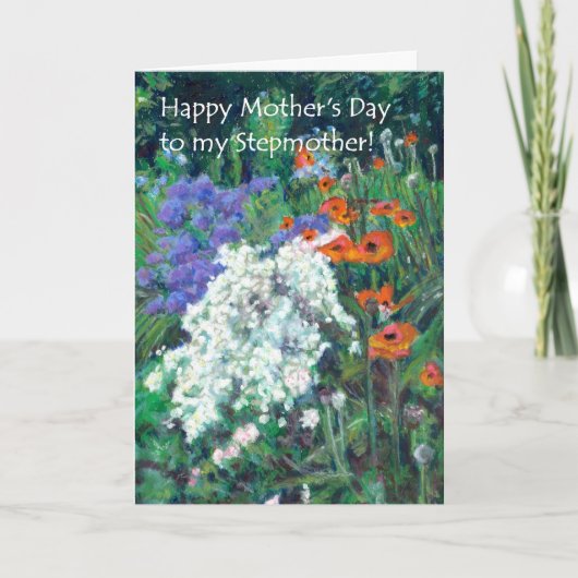 Moederdag Kaart voor stiefmoeder - Summer Garden (Voorkant)