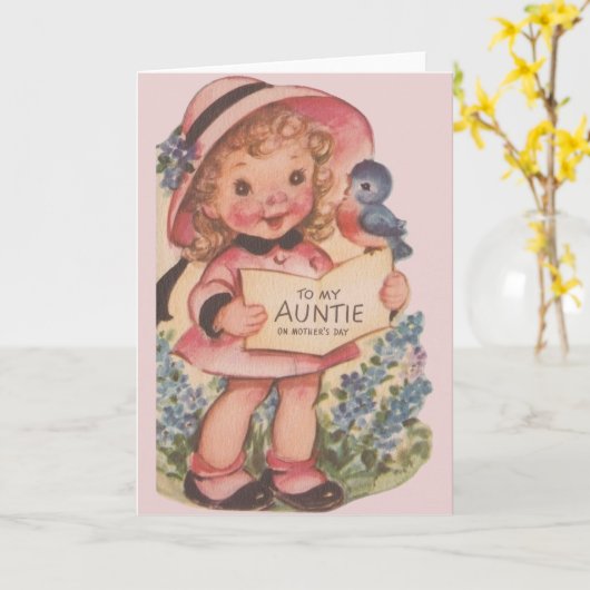  Moederdag Kaart voor tante (Gele Bloem)