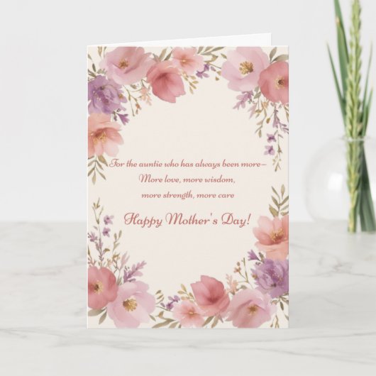 Moederdag kaart voor tante (Voorkant)