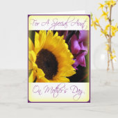 Moederdag-kaart voor tante kaart (Gele Bloem)