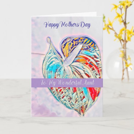 Moederdag Kaart voor tante met Anthurium (Gele Bloem)