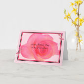 Moederdag Kaart voor tante met Roze Rose (Gele Bloem)